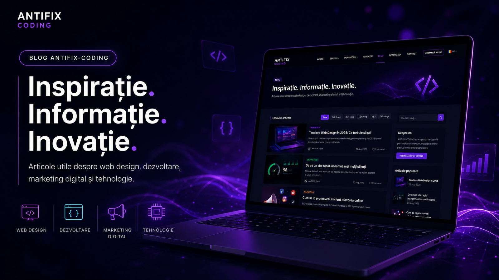 Viitorul Web Development-ului: Design Modern, Performanță și Inteligență Artificială